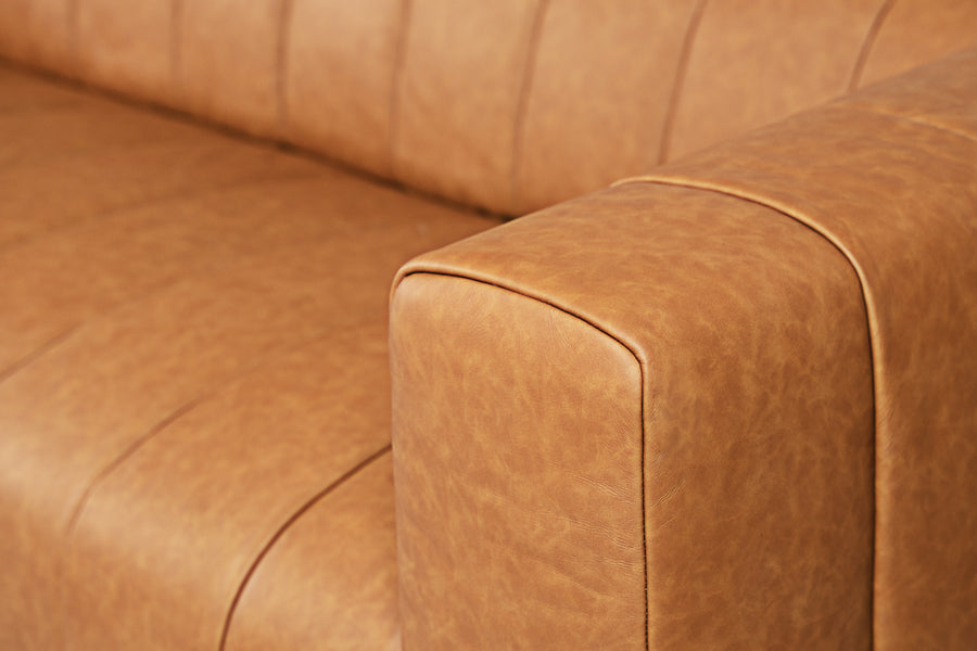 Valencia Victoria Top Grain Leather Three Seats Lounge, Cognac