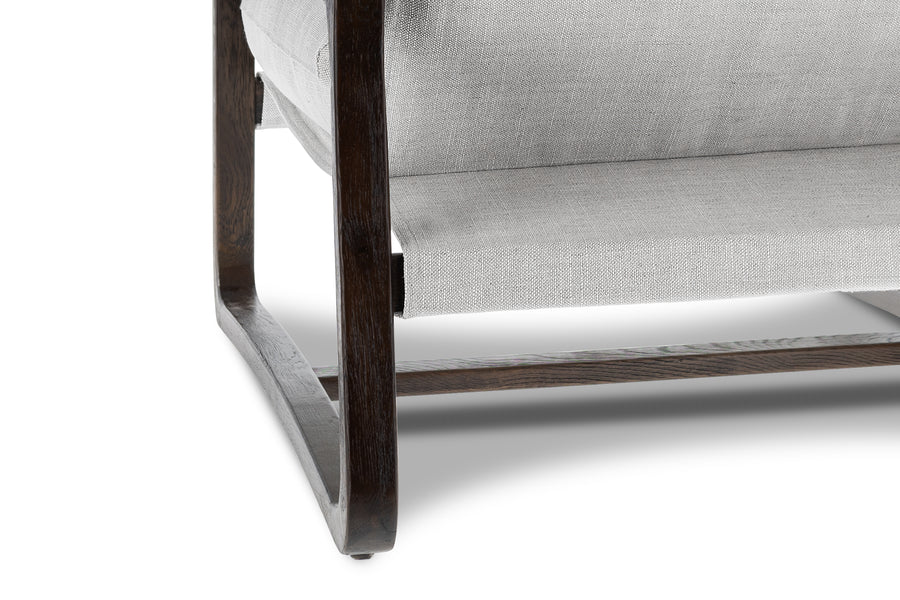 Valencia Lagon Wood Frame Accent Chair, Light Grey