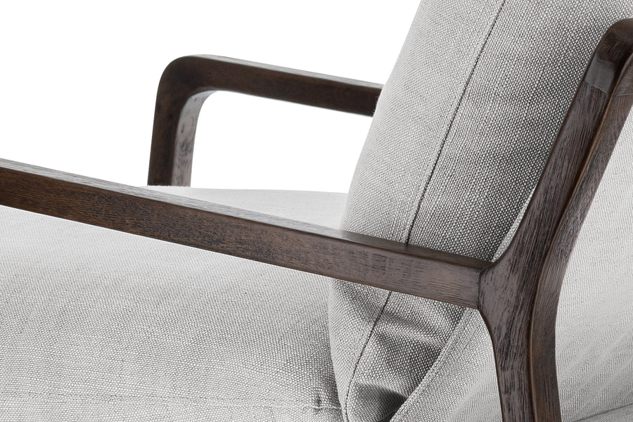 Valencia Lagon Wood Frame Accent Chair, Light Grey