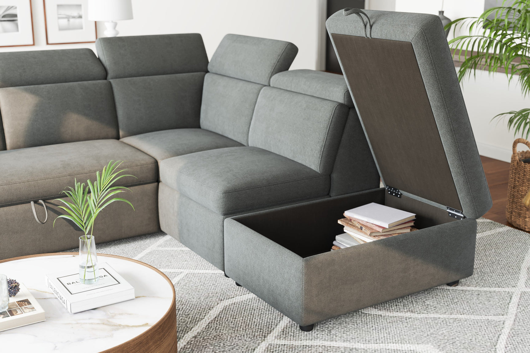 Finn Fabric Sectional Lounge Bed