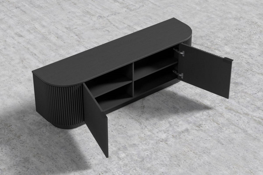 Valencia Flutra Wood Media Console, Black