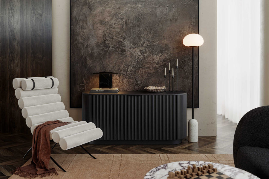 Valencia Flutra Wood Sideboard, Black