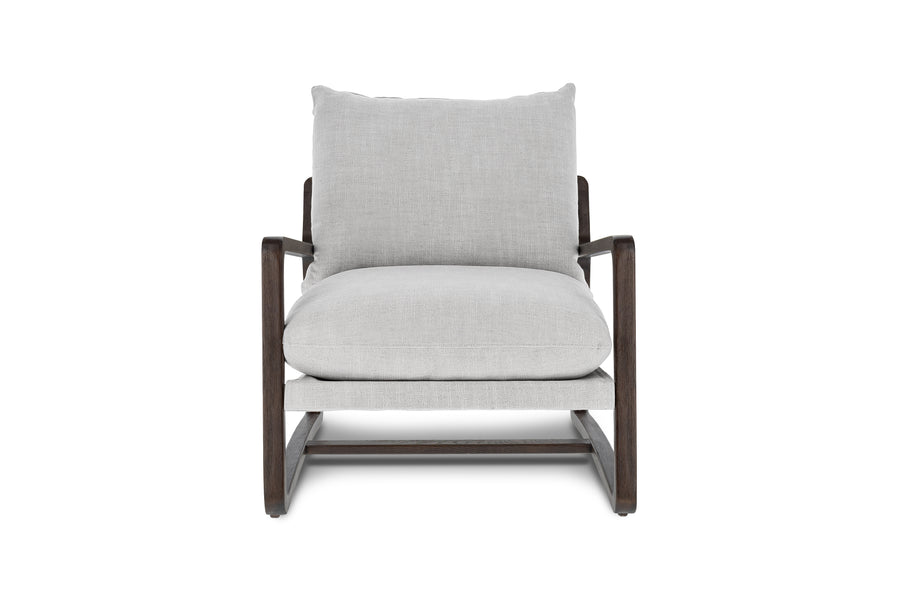 Valencia Lagon Wood Frame Accent Chair, Light Grey