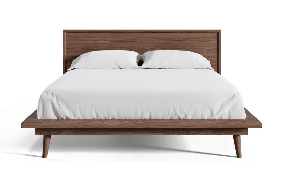 Valencia Greta Wood Queen Size Bed Frame, Walnut