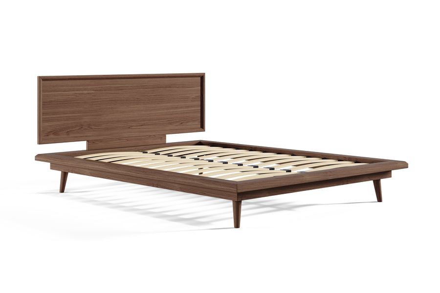 Valencia Greta Wood Queen Size Bed Frame, Walnut