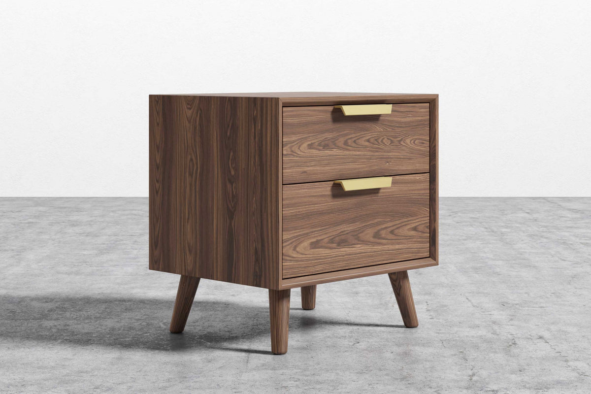 Valencia Greta Wood Nightstand, Walnut