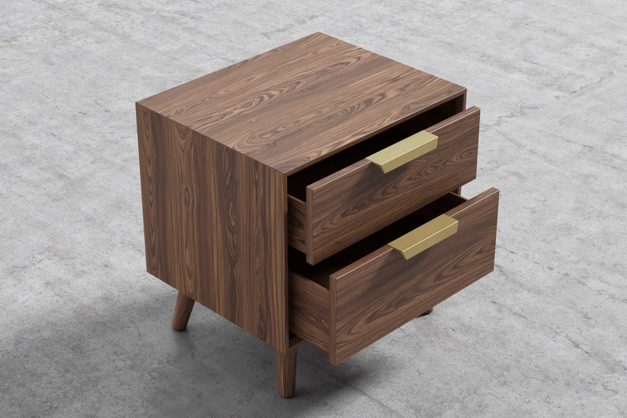 Valencia Greta Wood Nightstand, Walnut