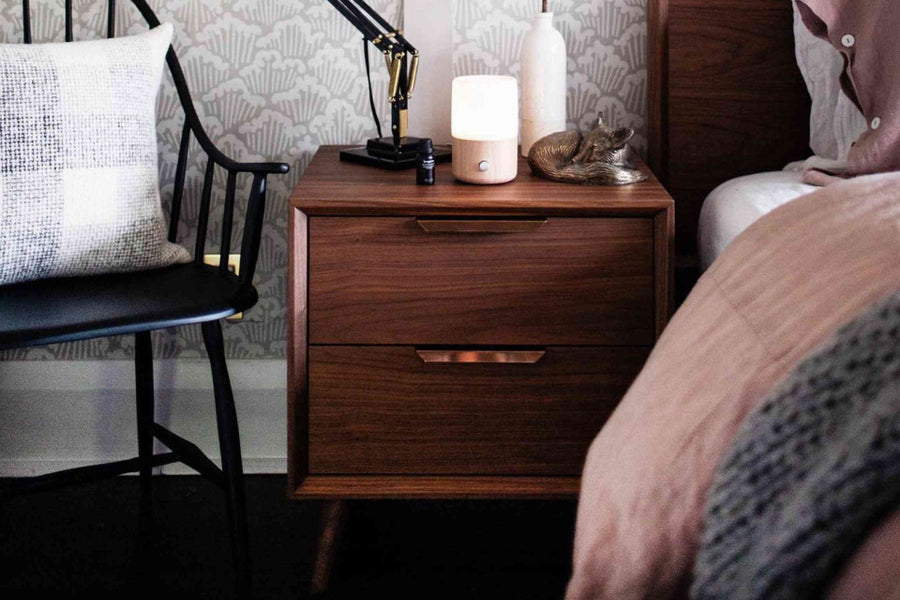 Valencia Greta Wood Nightstand, Walnut