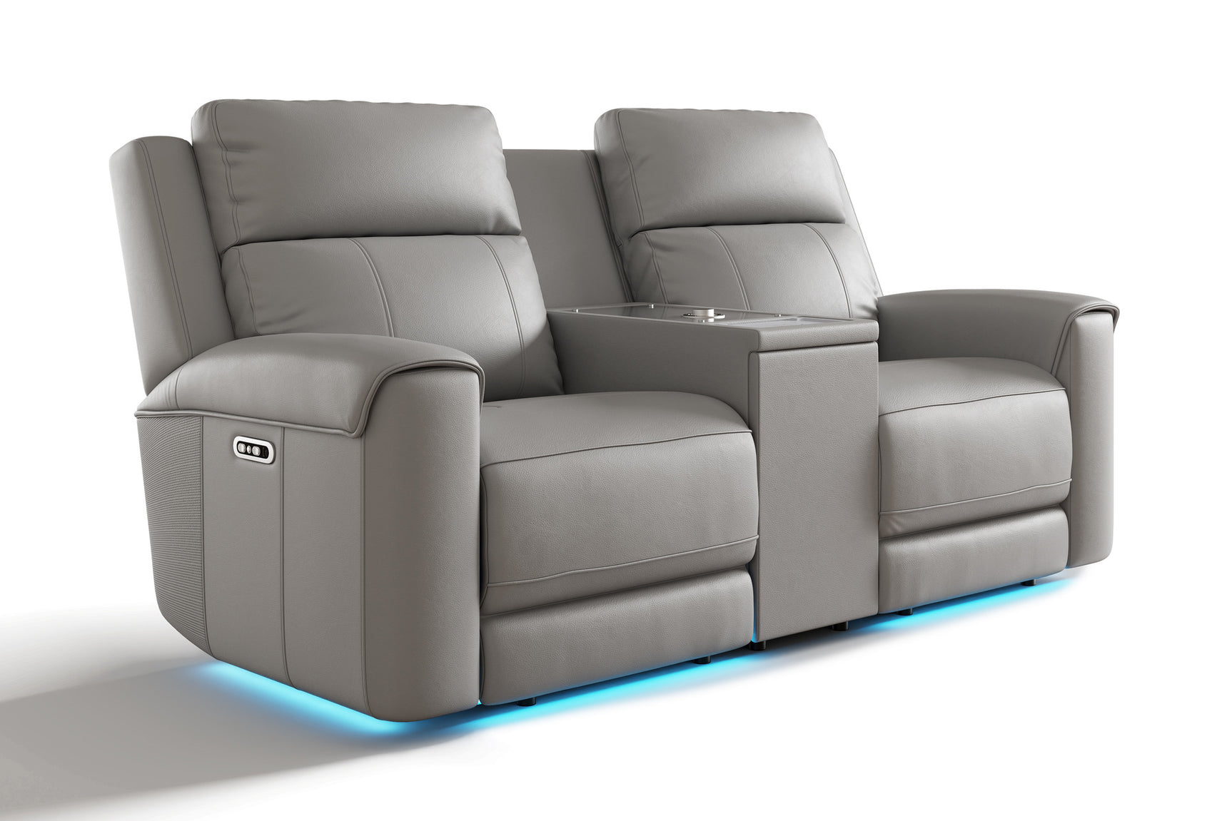 Harbour Immersive Audio Leather Dual Recliner Loveseat Lounge with Console