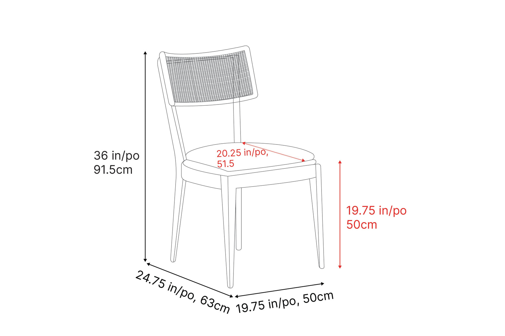 Harper Woven Cane Dining Chair (Set of 2)