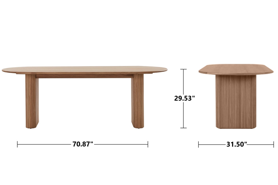 Valencia Ignatius Wood Dining Table, Large, Natural