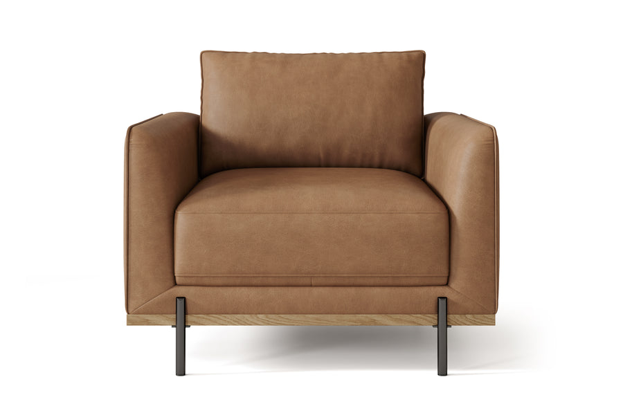 Valencia Imogen Top Grain Leather Accent Armchair, Tan