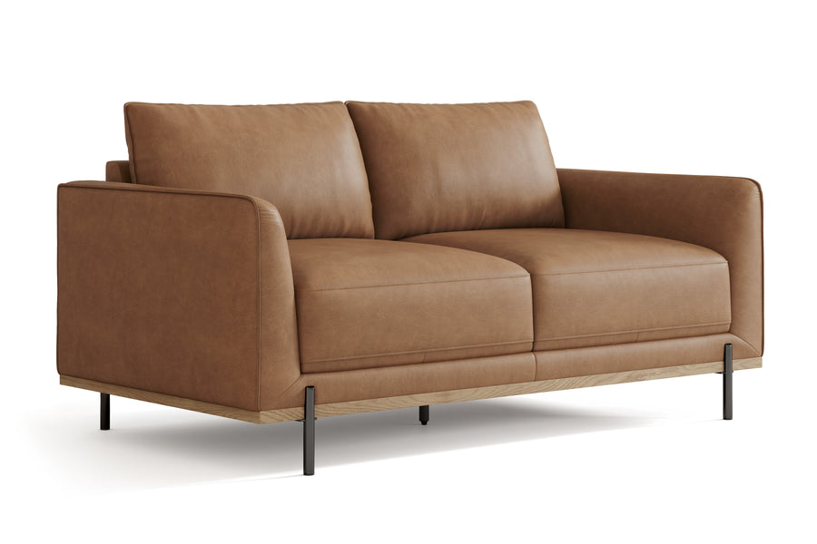 Valencia Imogen Top Grain Leather Loveseat Lounge, Tan