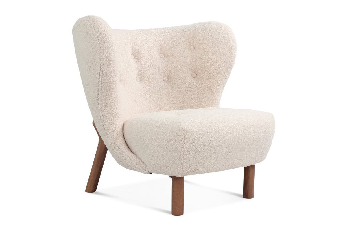 Valencia Opal Faux Sheepskin Accent Chair, Beige Color