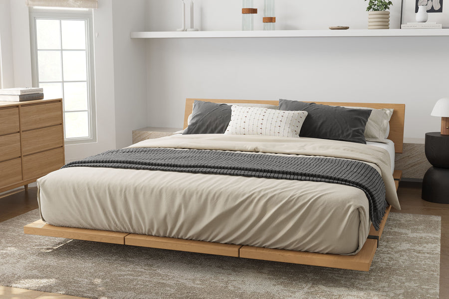 Valencia Jade Wood Queen Size Bed Frame, Natural