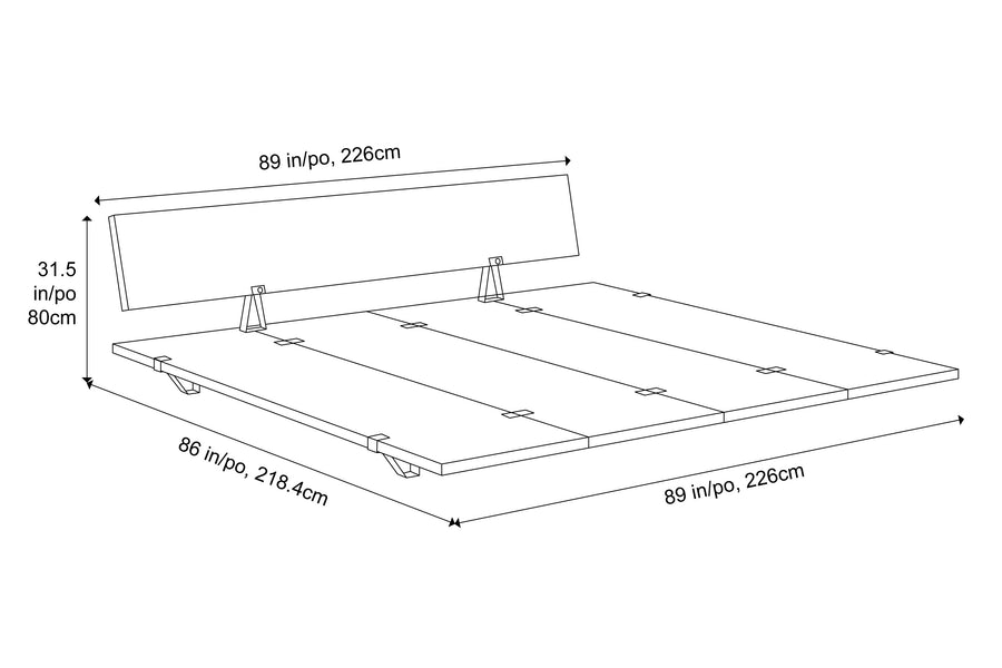 Valencia Jade Wood King Size Bed Frame, White Oak