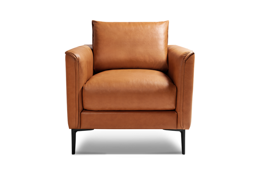 Valencia Jasper Leather Accent Chair, Cognac