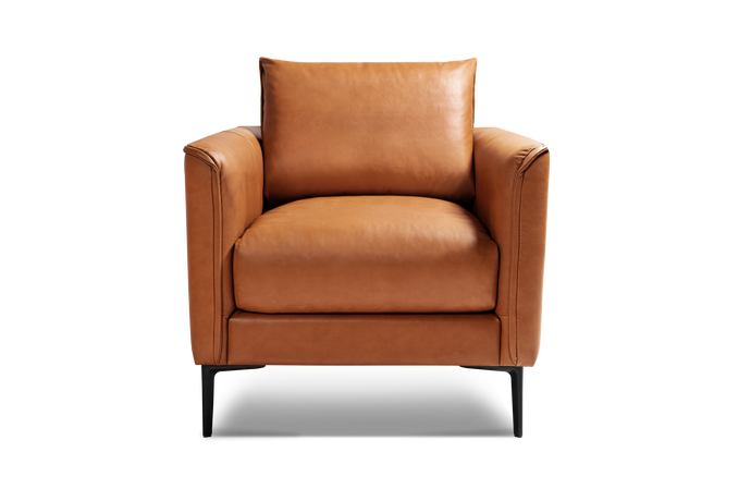 Valencia Jasper Leather Accent Chair, Cognac