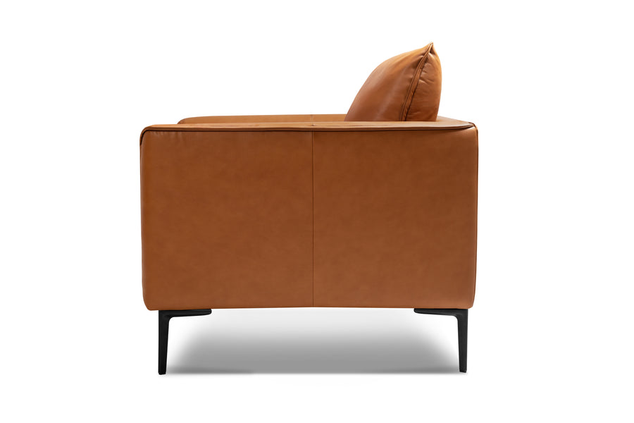 Valencia Jasper Leather Accent Chair, Cognac