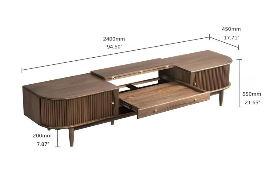 Valencia Lavinia Walnut Wood Media Console, Walnut