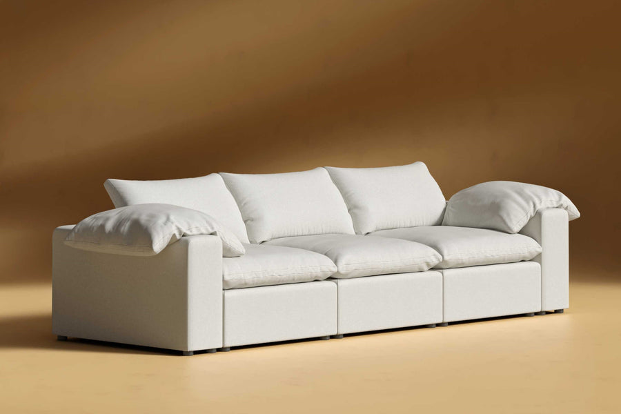 Valencia Lento Fabric Three Seats Sofa, Beige