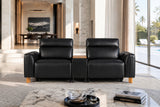 Lesley Leather Dual Recliner Lounge with Console