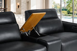 Lesley Leather Dual Recliner Lounge with Console