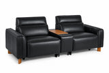 Lesley Leather Dual Recliner Lounge with Console