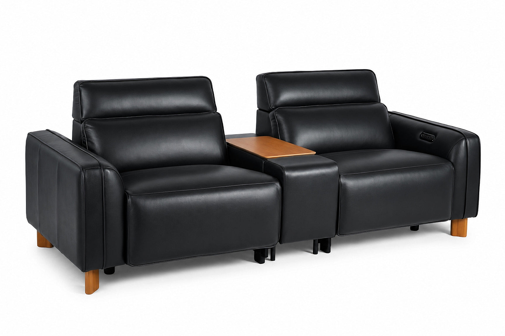 Lesley Leather Dual Recliner Lounge with Console