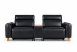 Lesley Leather Dual Recliner Lounge with Console