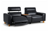 Lesley Leather Dual Recliner Lounge with Console