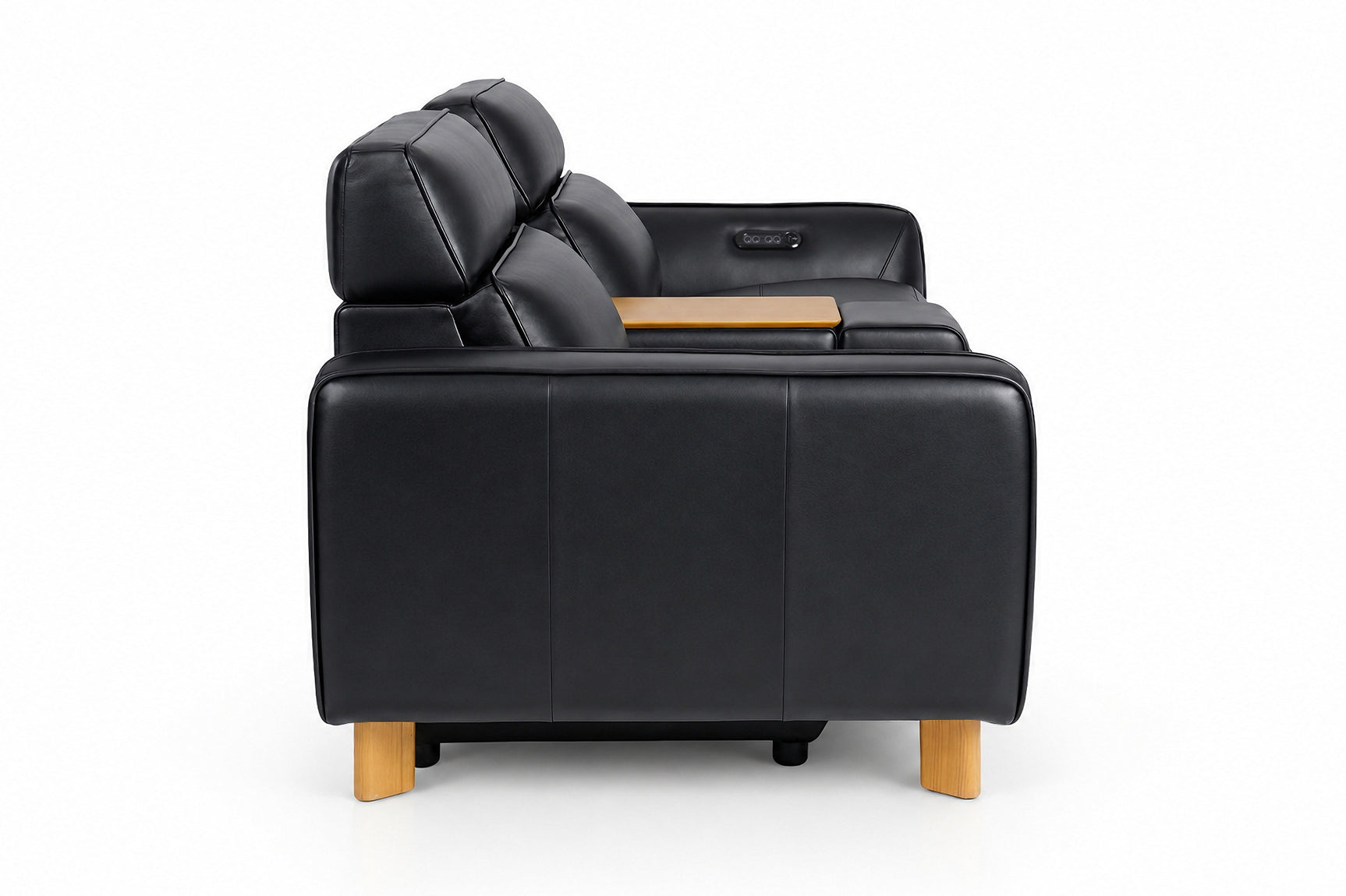 Lesley Leather Dual Recliner Lounge with Console