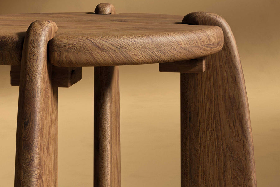 Valencia Ligna Wood Side Table, Walnut