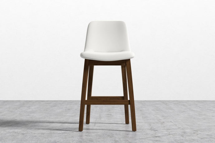 Valencia Lira Leather Counter Stool, White