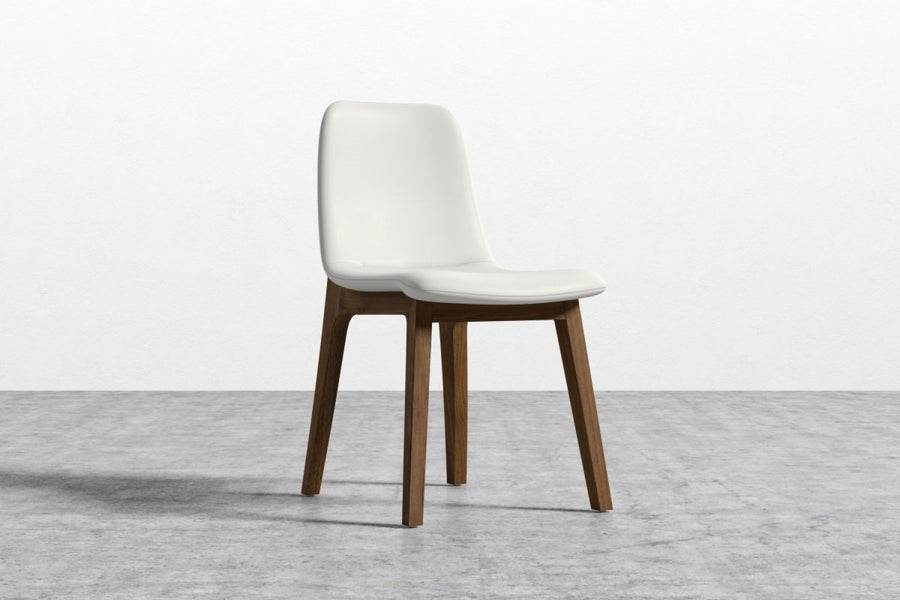 Valencia Lira Leather Side Chair, White