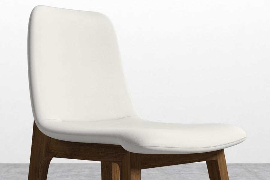 Valencia Lira Leather Side Chair, White