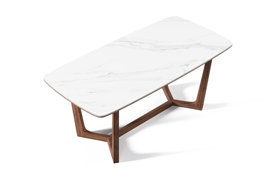 Valencia Luca Calcutta Ceramic 95" Dining Table, White