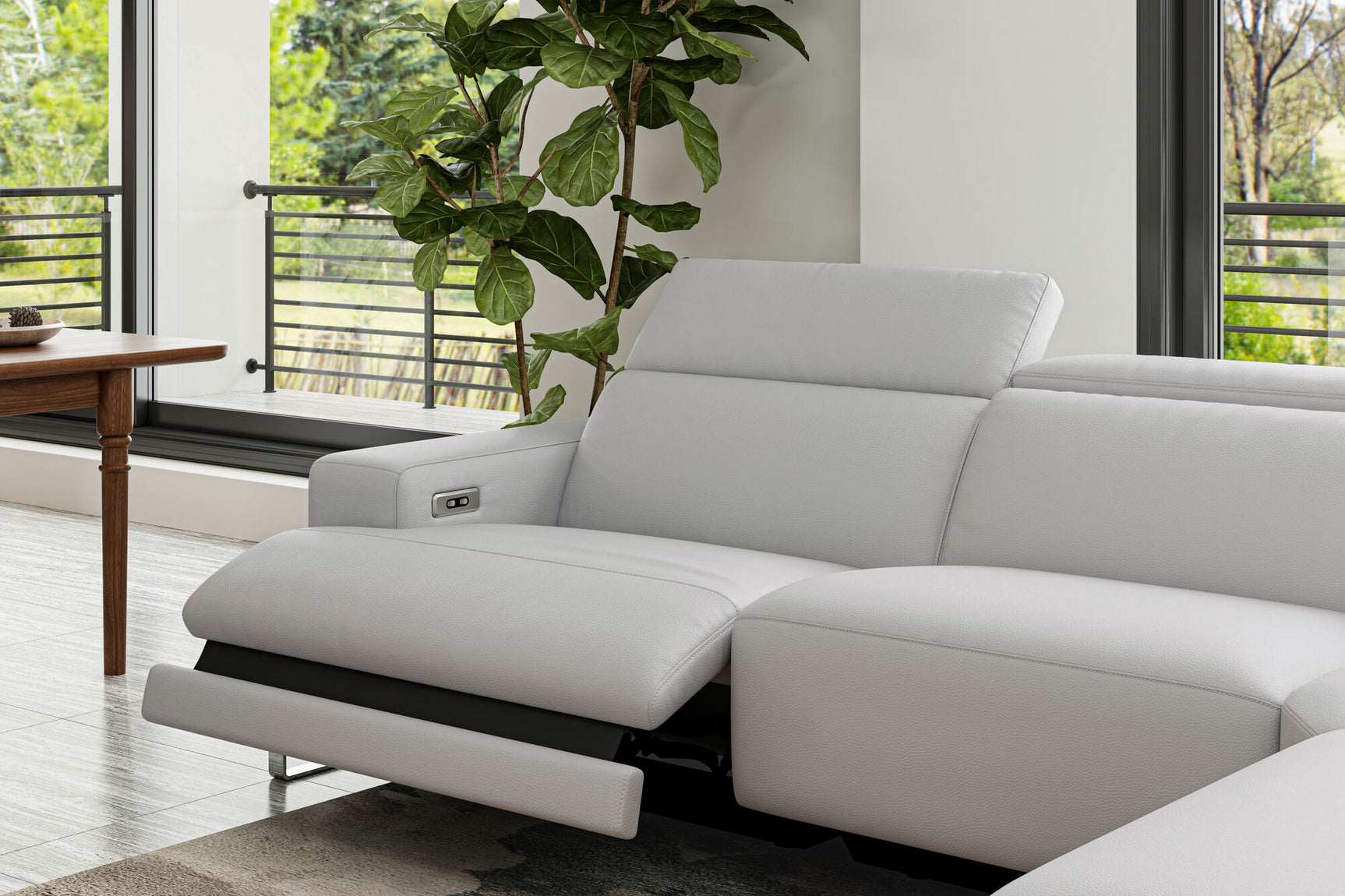 Melania Leather Reclining Corner Sectional Lounge