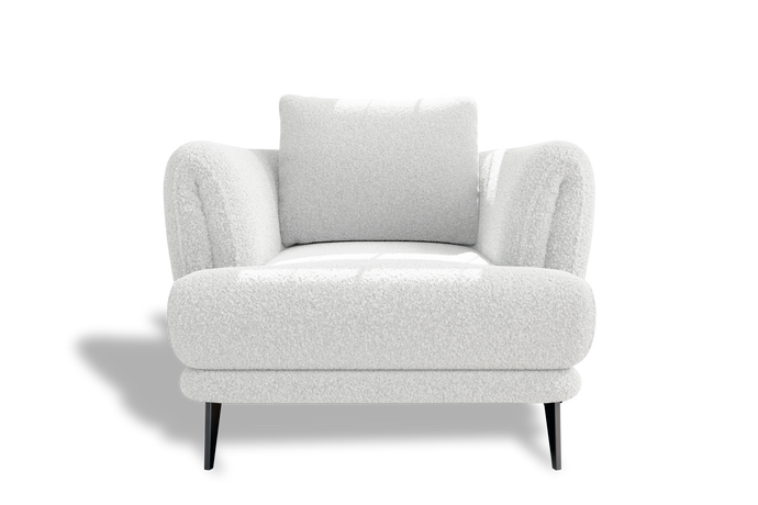 Valencia Melissa Boucle Fabric Accent Chair, White Color