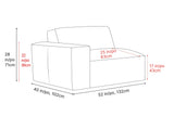 Nathan Leather Left Arm Lounge Module