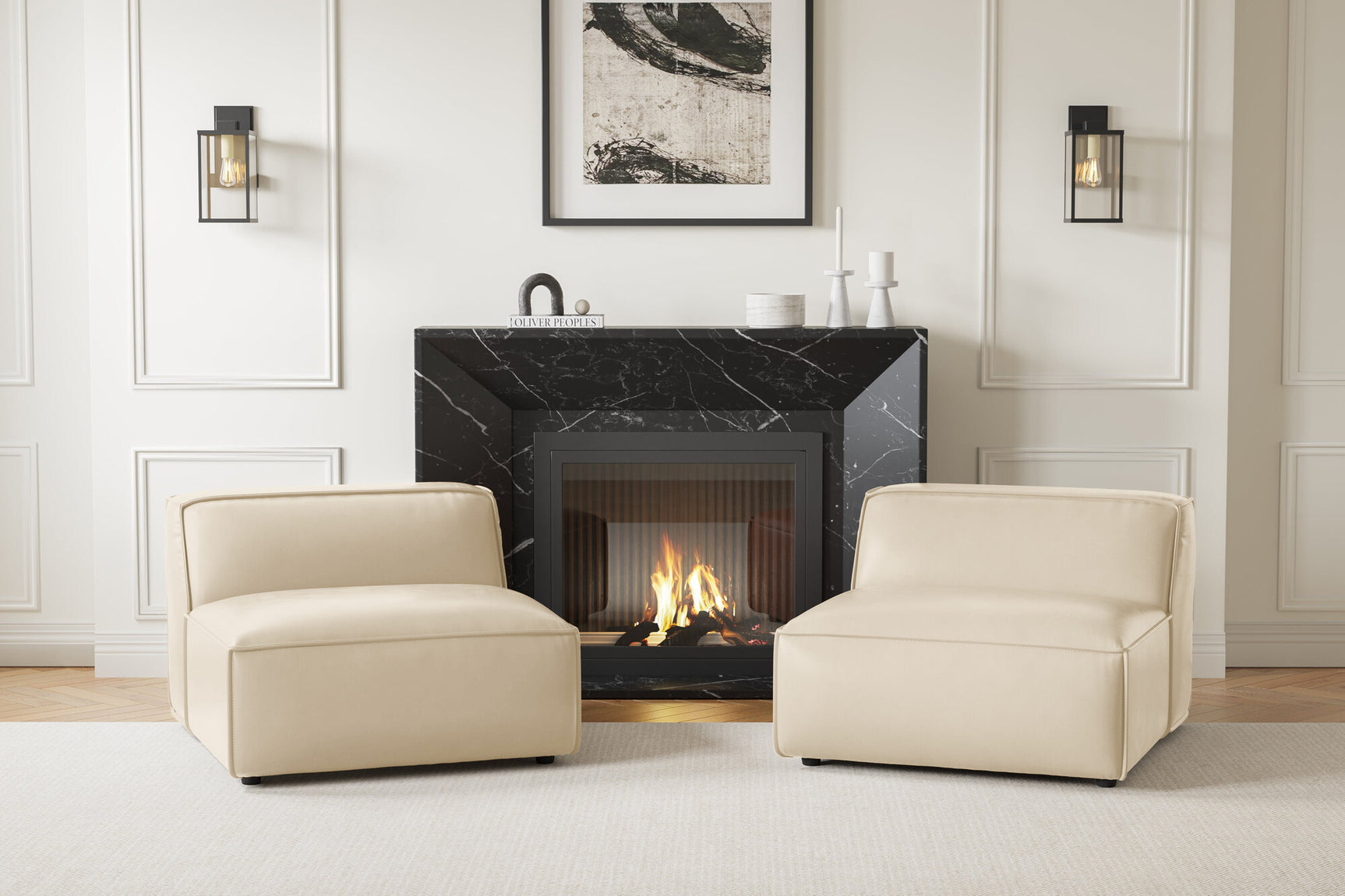 Nathan Leather Armless Lounge Module