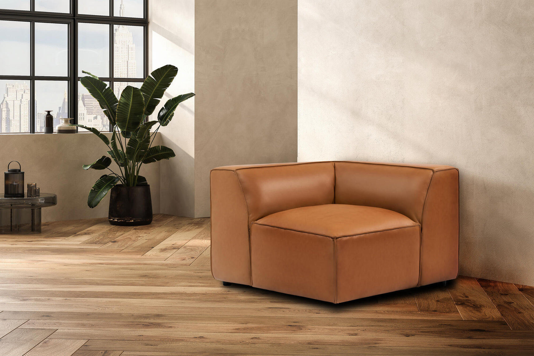 Nathan Leather Corner Lounge Module