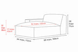 Nathan Leather Left Chaise Lounge Module