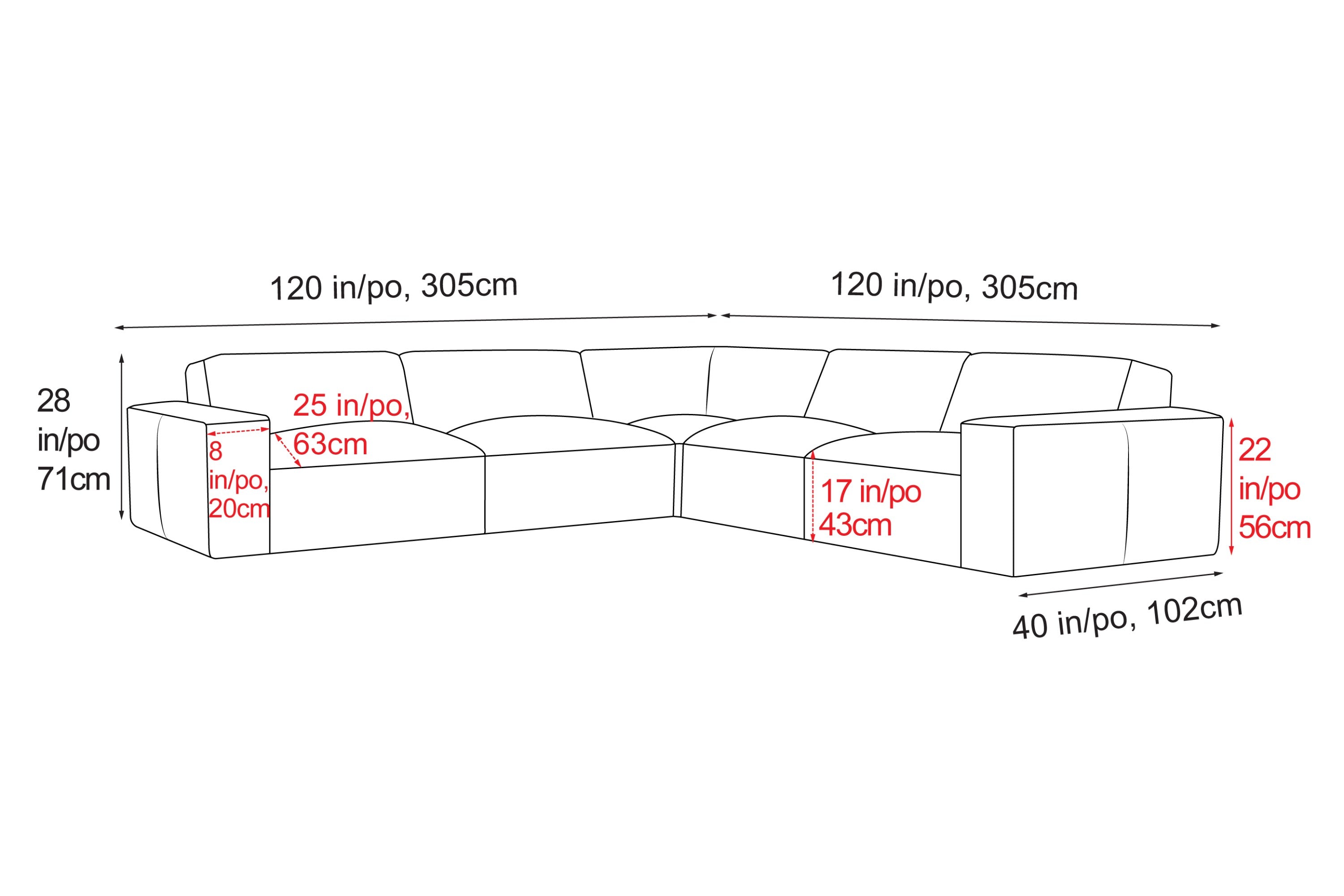 Nathan Leather Modular Corner Sectional Lounge