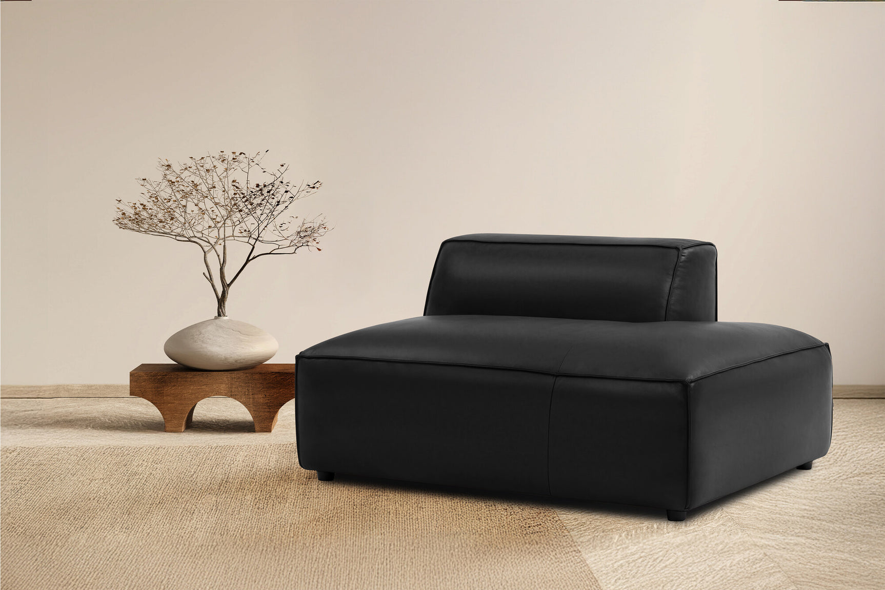Nathan Leather Right Open-End Lounge Module