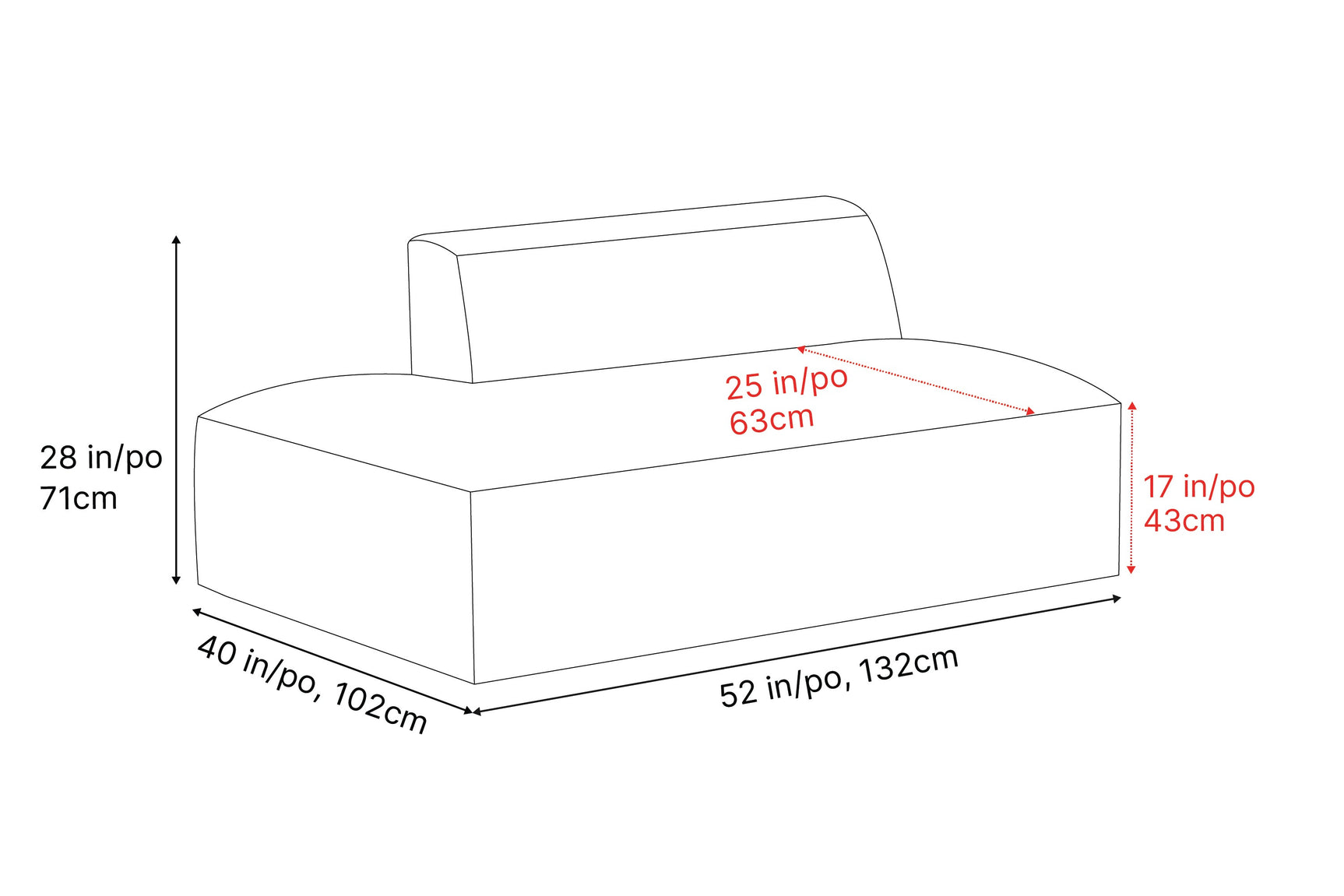 Nathan Leather Left Open-End Lounge Module