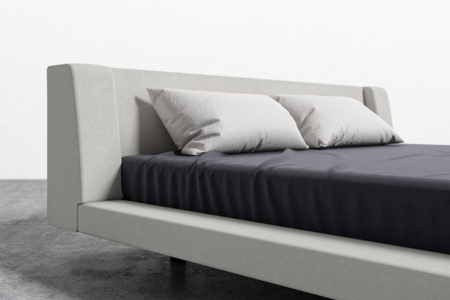 Valencia Nimbus Fabric King Size Bed Frame, Light Grey