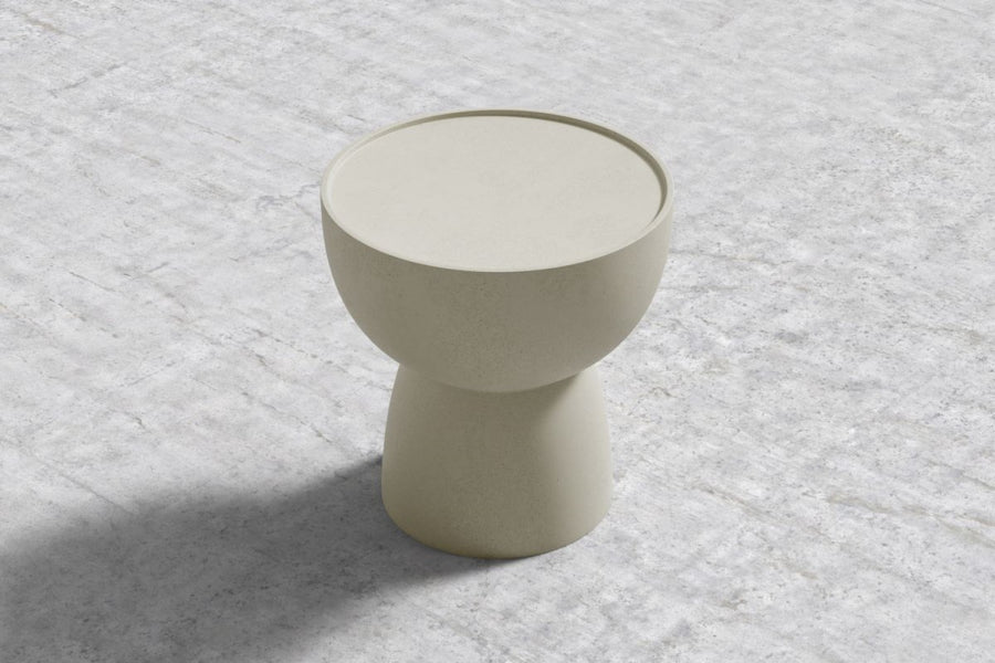 Valencia Nymari Concrete Side Table, Beige