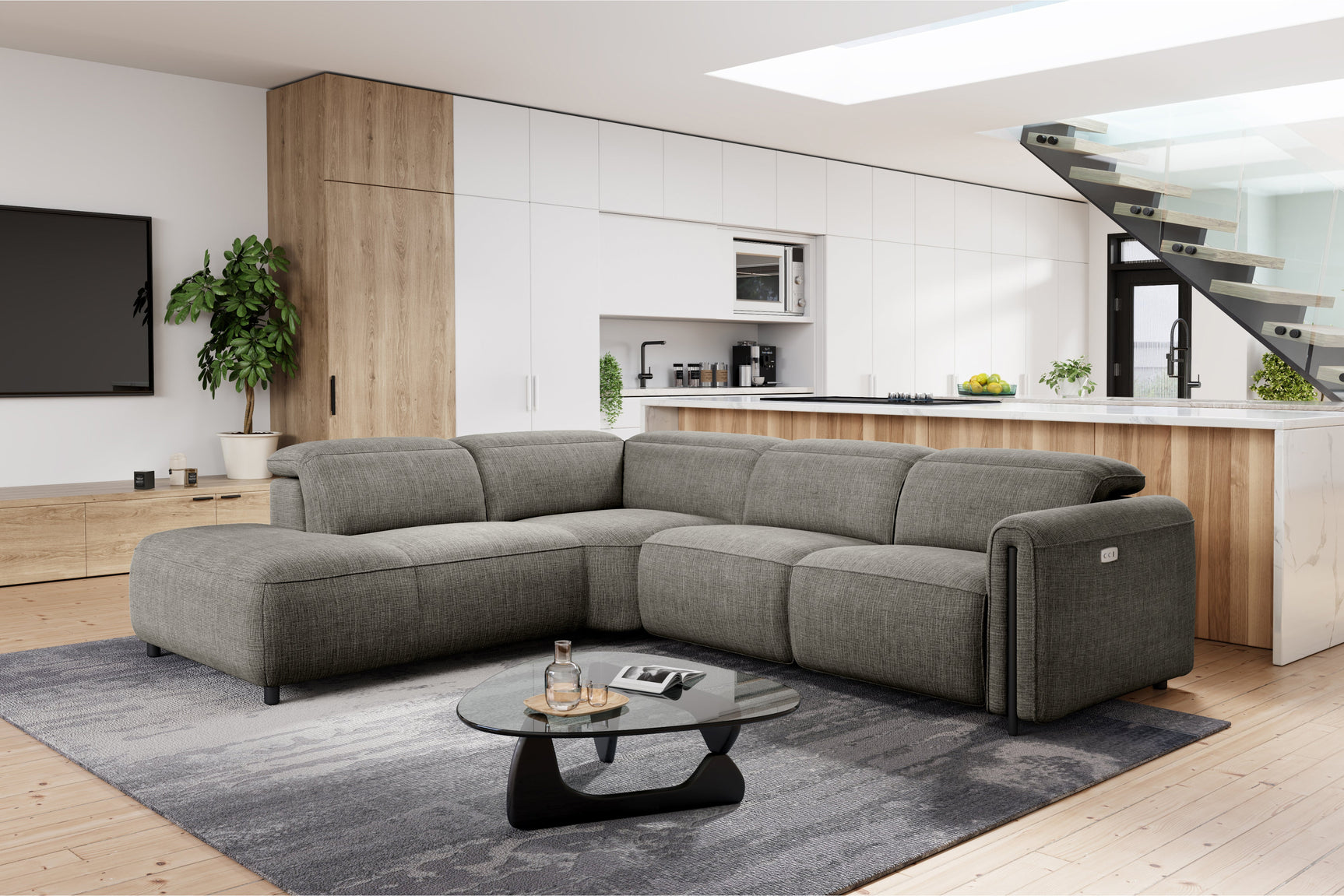 Octavia Fabric Reclining Corner Sectional Cloud Lounge
