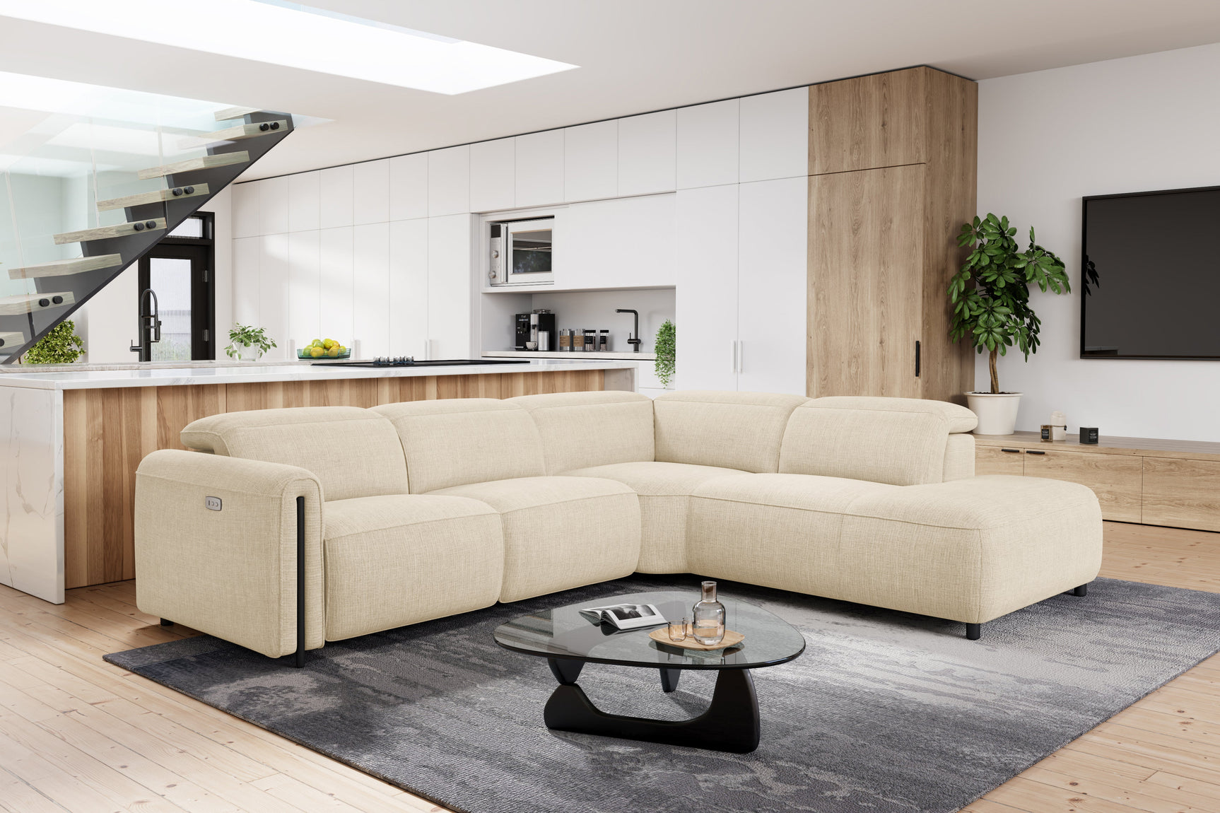 Octavia Fabric Reclining Corner Sectional Cloud Lounge
